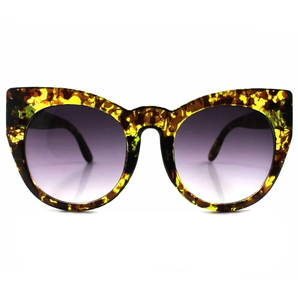 Classic Retro Fashion Brown Hot Womens Vintage Inspired Cat Eye Frame Sunglasses